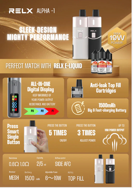 *RELX E-liquid Device ALPHA-1