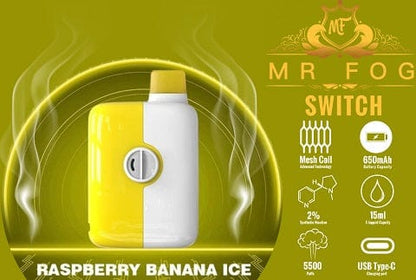 MR FOG SWITCH DISPOSABLE RECHARGEABLE VAPE - 5500 PUFFS - 15ML